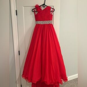 Girls' Pageant Gown with Rhinestone Waistband - YunYunHe - Size 10.